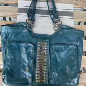 Balenciaga Blue Lambskin Sac Clous